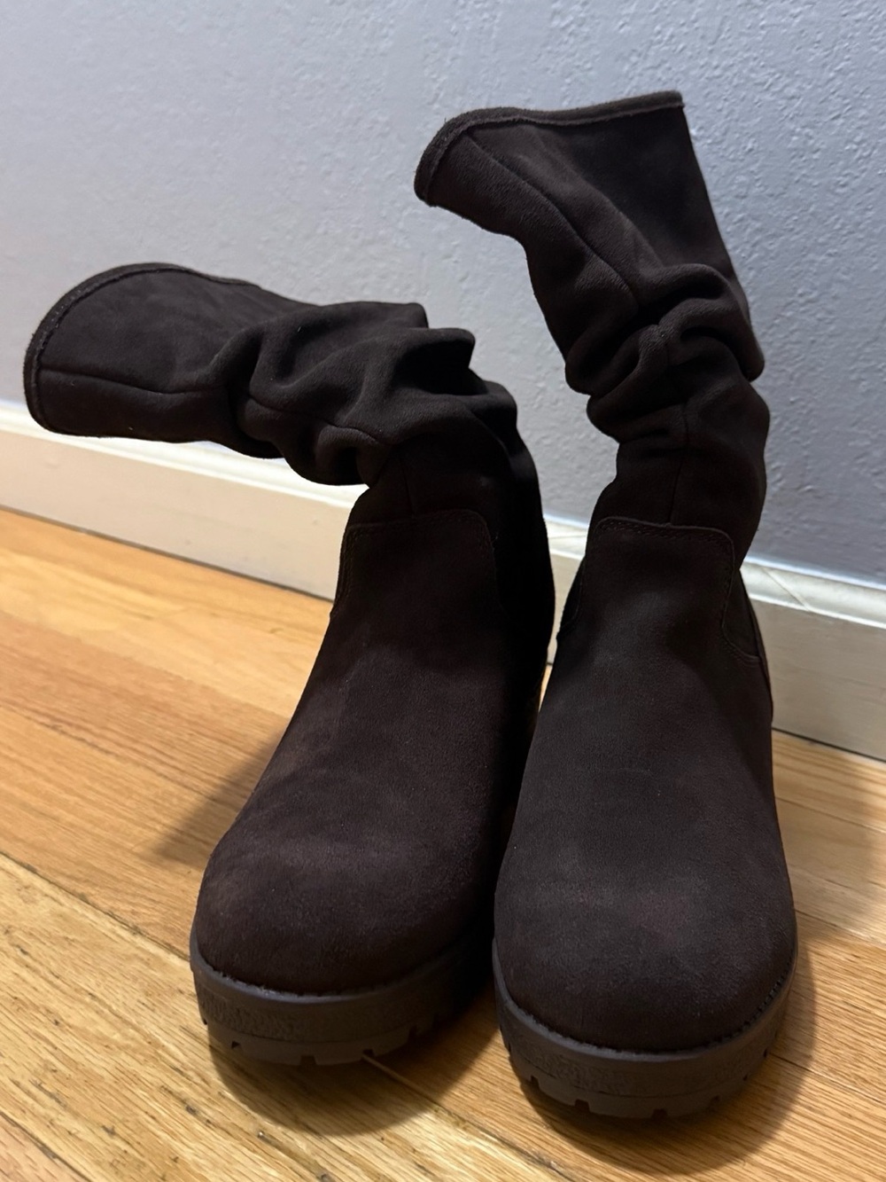 Jambu Chocolate Brown Suede Slouch Boots